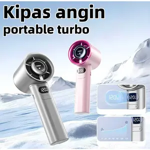 M11 Kipas Angin Mini Genggam Portable High Speed Mini Fan Adjustable Super Strong Wind with Smart LED Display