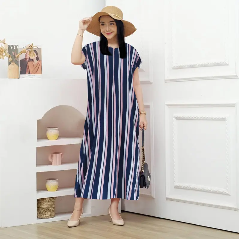 Daster Panjang Longdress SEMATA KAKI LD 120cm Bahan Kain Rayon Adem Halus Busui Friendly Non Ruffle Baju Tidur Santai 3