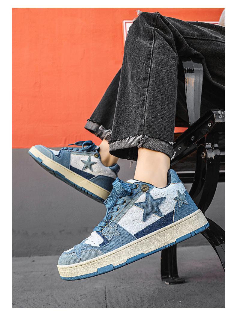 Product Introduction of Giày Nam, Bộ Sưu Tập Mùa Lò Xo Mới, Giày Denim Maillard, Họa Tiết Ngôi Sao, Giày Thể Thao, Dễ Phối Đồ Thường Ngày Thời Trang Độc Đáo Giày Thể Thao, Thời Trang Và Thanh Lịch, Dễ Phối Đồ 22