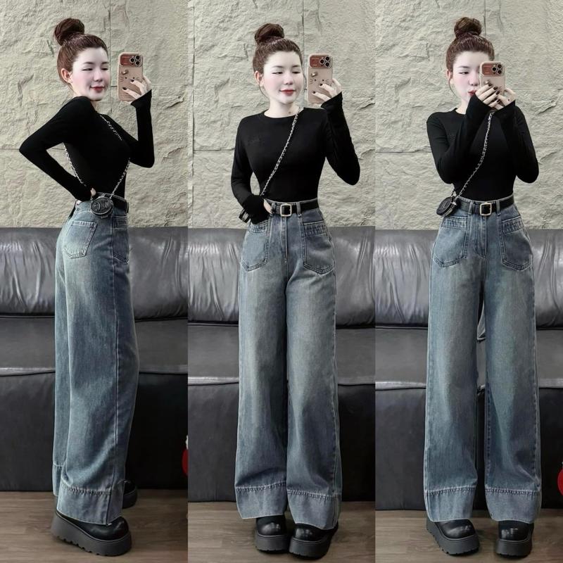 [DEAL HỜI] Quần Jean suông Túi ốp Gấu to siu xinh 95cm #7844 [AN TÂY STORE68]