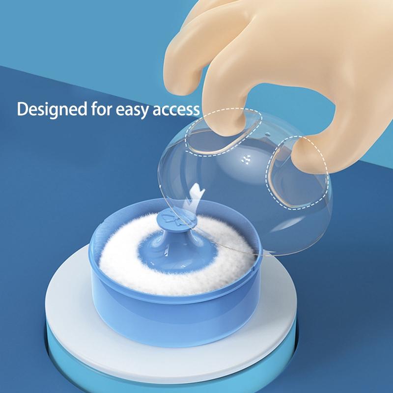 WANG Baby Body Cosmetic Powder Puff for Kid Toddlers Infant Baby Body Powder Puff and Container Case Empty Loose Powder Box 3