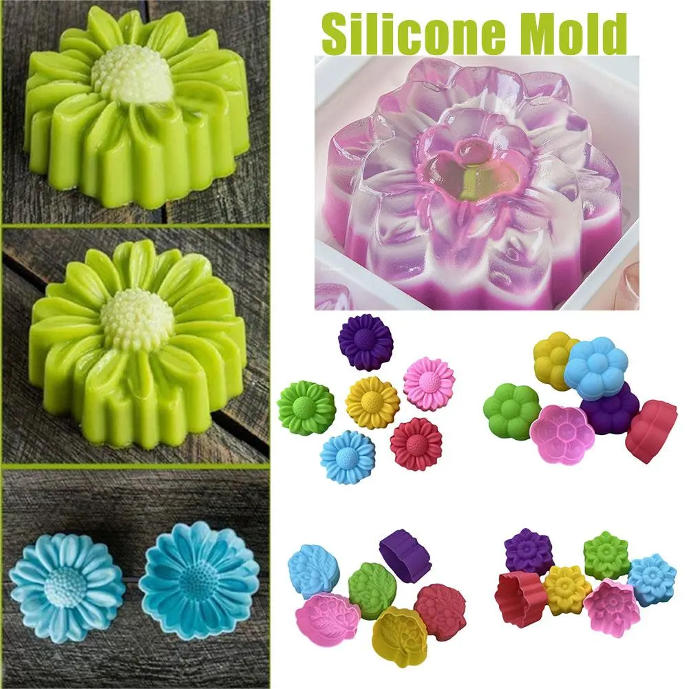 Non-Stick Flower Designs Silicone Mold Chocolate Pudding Ice Mould Cupcake Cake Tools DIY Mini Soap Molds