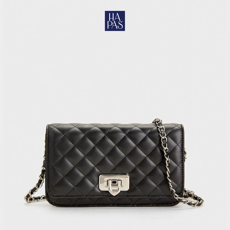 Túi Xách Nữ HAPAS Mới Ô Trám Nắp Gập Đeo Chéo Đeo Vai Sang Trọng Chính Hãng Size 20 - TDC20138 Bag Women Da Chữ Nhật