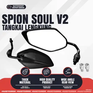 Spion Motor Tangkai Bengkok X1 Kaca Cembung SOUL JUPZ V2 Honda Yamaha