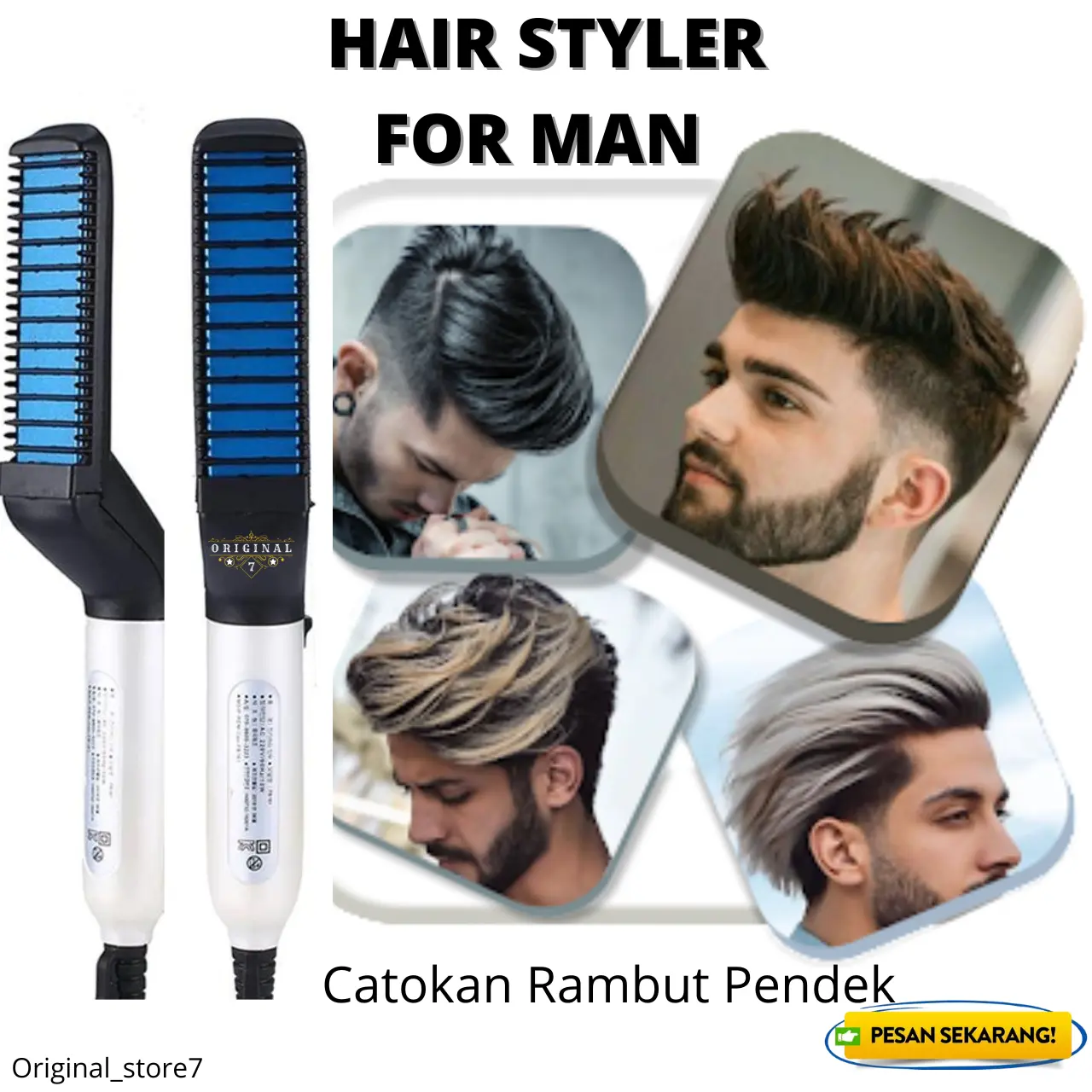 CATOKAN  SISIR GAYA RAMBUT & JENGGOT ELEKTRIK HAIR STYLER FOR MAN - Cepat Multifungsi Mengatasi Rambut Mengembang Rapih Seketika Tahan Lama catok meluruskan