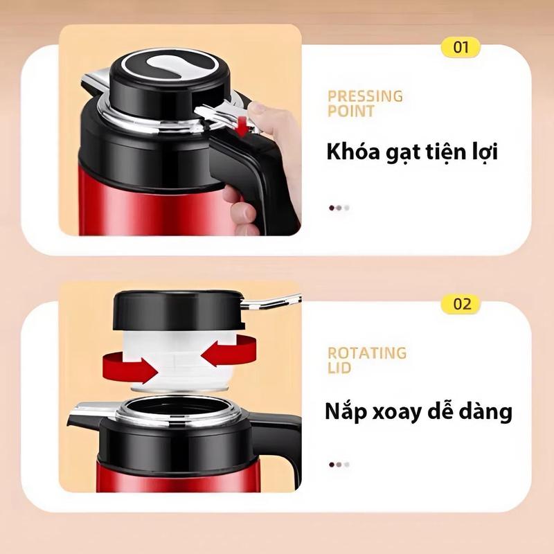 Ấm Siêu Tốc + Giữ Nhiệt 2in1 CUCKOO - Inox 304, Nắp Tháo Rời, Sôi Nhanh - Ấm Siêu Tốc Kiêm Bình Giữ Nhiệt 8