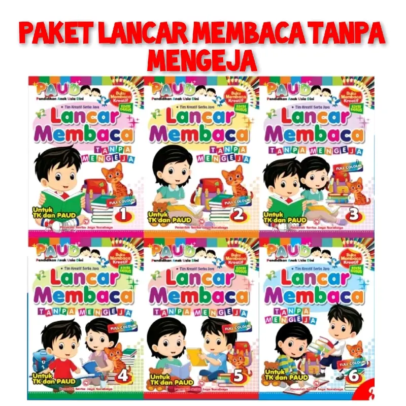 Buku Anak Paket isi 6 Paud Kreatif Lancar Membaca Tanpa Mengeja Serba Jaya Belajar Membaca books Stationery