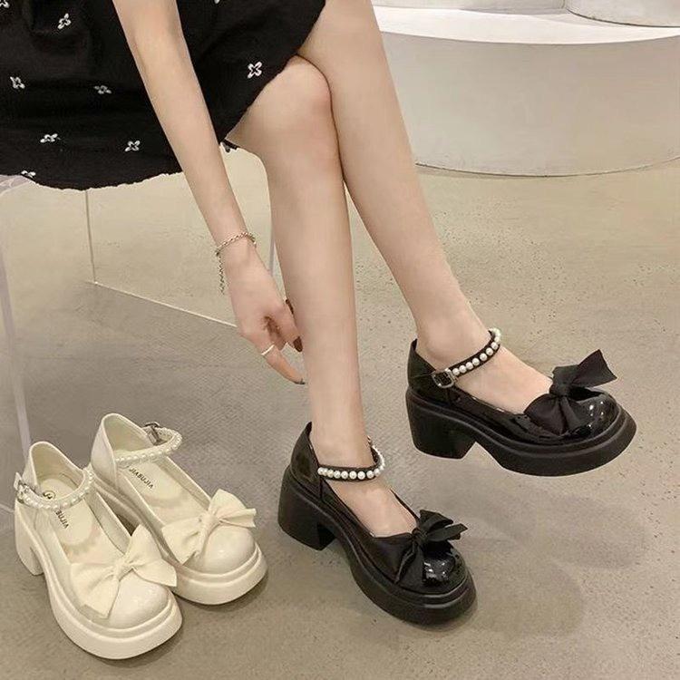 Giày búp bê nữ nâng đế(FULL BOX) -Giày cao gót siêu xinh mũi vuông-quai đính đá MSP 221 DéP Shoes Cao Su Kim Tuyến Jean giay doc