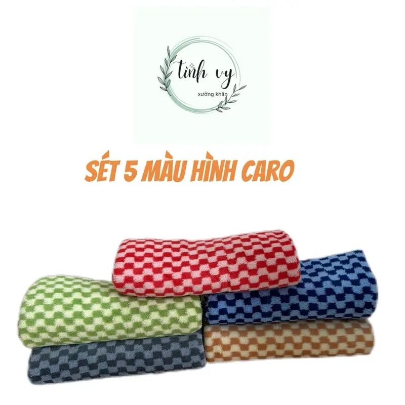 Sét 5 khăn tắm màu ngẫu nhiên.KT 50*100.Mềm mại thấm hút nước tốt .Màu sắc đa dạng. Nhà Tắm 0