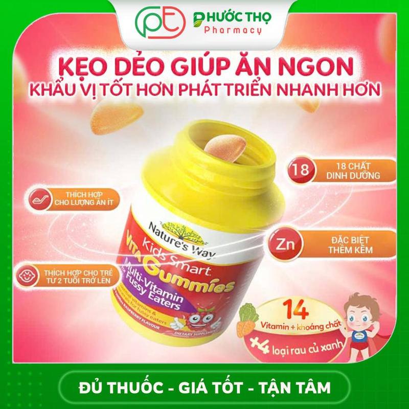 Vita Gummies Multi Vitamin For Fussy Eaters - Kích thích ăn ngon, hỗ trợ hệ tiêu hóa cho trẻ (Hộp 60 viên) 1