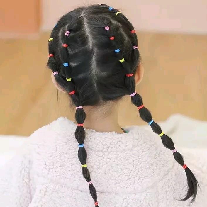 KARET JEPANG POUCH ISI 2000 PCS KARET RAMBUT FREE POUCH MIX WARNA Scrunchies 4