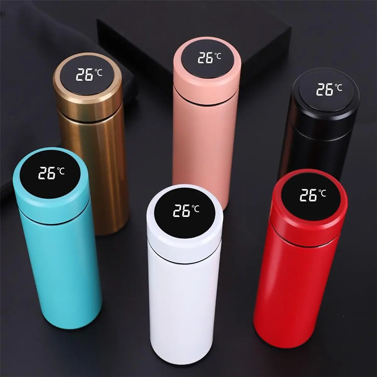 Bình Nước Giữ Nhiệt Có Đèn Led Báo Nhiệt Độ 500ml