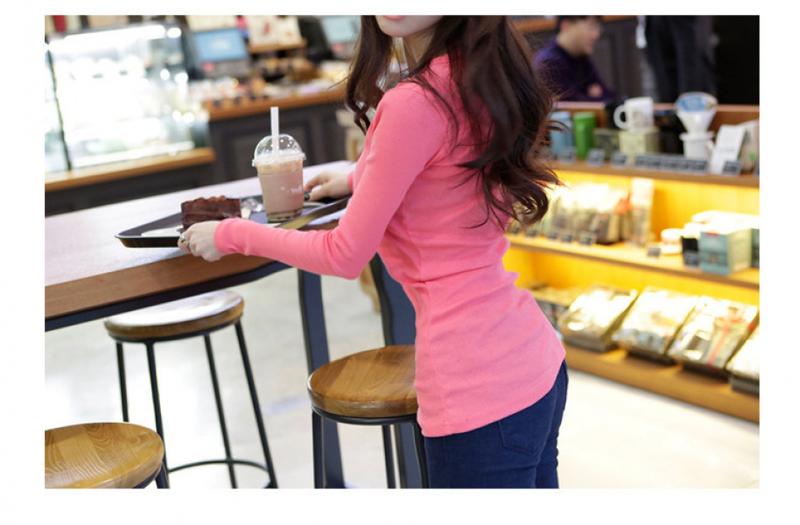 Product Introduction of Áo Thun Dài Tay Màu Trơn Có Chỉ Nút, Dành Cho Nữ, Dáng Ôm, Hàng Mới Về Hàn Quốc, Áo Ngoại Cỡ Áo Lớp Cơ Sở, Có Thể Mặc Ngoài Trời, Mùa Thu 2024 Top Women 27