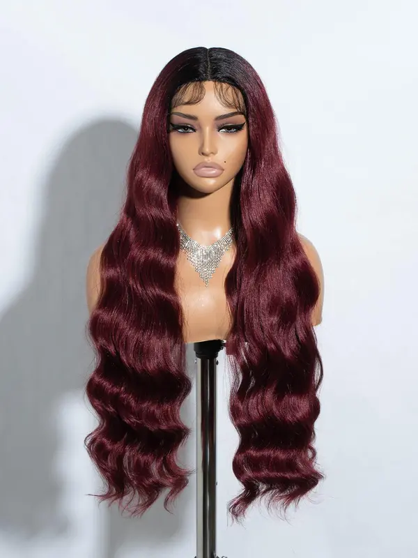 Valentine's Day Long Wavy Synthetic Lace Front Wig As Gift for Girlfriend, 29 Inch Middle Part Wig, Ombre Cosplay Wigs for Women for Girlfriend 2