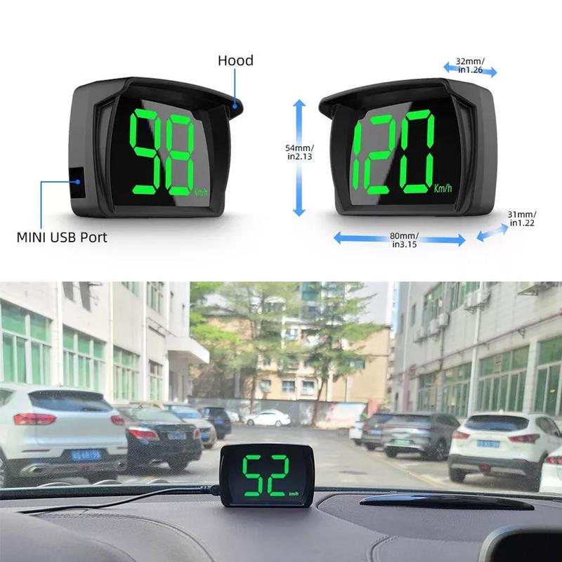 Đồng Hồ Đo Tốc Độ Kỹ Thuật Số, Hud Xe Hơi, Đồng Hồ Đo Tốc Độ GPS, Màn Hình Lật Đầu, Thích Hợp Cho Tất Cả Các Loại Ô Tô, Có Cổng USB Tốc Độ, Cắm Và Chạy, Dễ Sử Dụng 7
