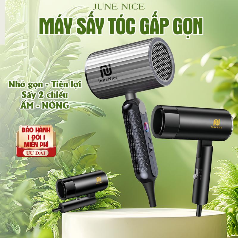 Máy sấy tóc JuneNice bản đen bản gấp gọn dễ sử dụng tiện lợi cho gia đình và đem theo du lịch