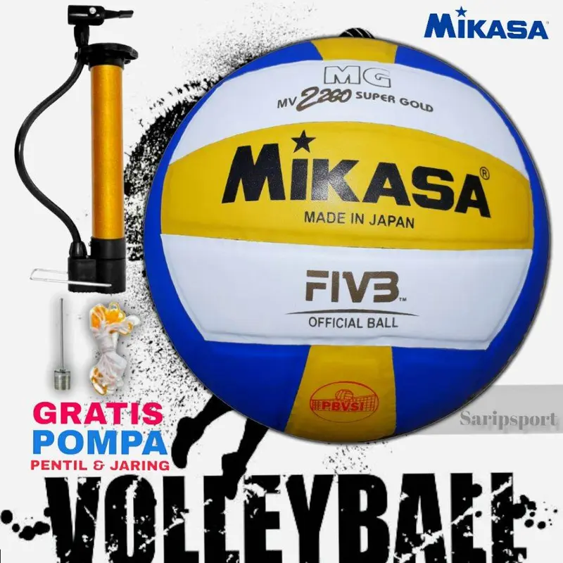 Bola volly mikasa empuk murah bonus pompa bola volley pres size5 Voli Ball Portable Outdoor 0