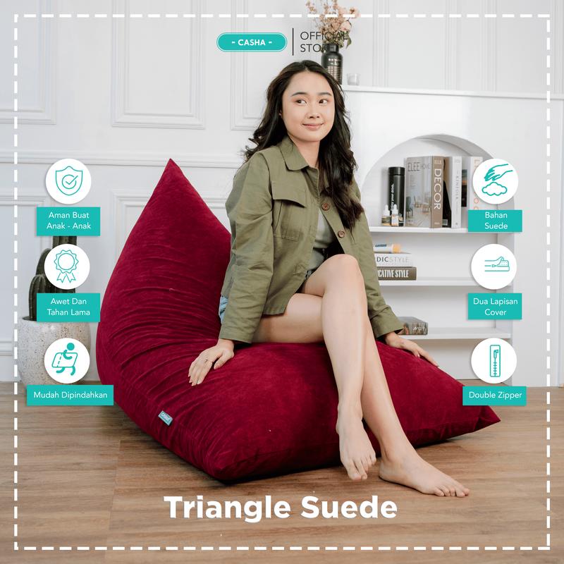 CASHA Bean Bag Triangle Suede - Size Large Cafe Furniture 0