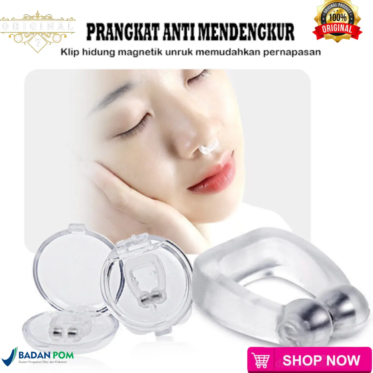 NOSE CLIP ALAT ANTI DENGKUR MAGNETIC -PENGHILANG TIDUR NGOROK MENDENGKUR- ELASTIS LENTUR FLEKSIBEL NYAMAN DIPAKAI