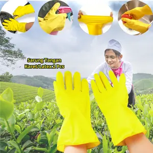 Sarung Tangan Karet Glove Latex Rubber Cuci Piring Berkebun Cuci Bersih Rumah Kamar Mandi