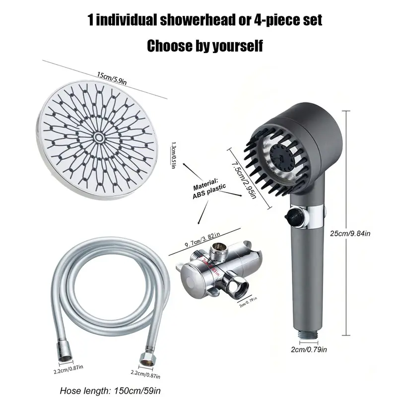 3 Modes Handheld Shower Head, Air Boost Strong Water Flow Handheld Shower Head, Everything Shower Products, Bathroom Shower Head, Waterfall, Home, Modern, Fixtures, Pressure Boosted Shower, Shower Head Ensemble, Handheld Showerhead 7