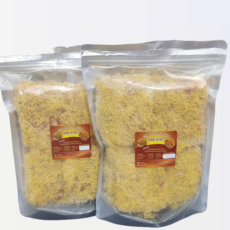 1kg cơm cháy nếp nguyên đặc biệt thơm ngon phun chà bông heo ánh hồng Snack Ăn Vặt