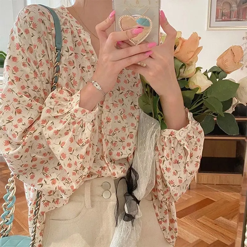 CF - Yejin Korean Flower Vintage Oversize Blouse