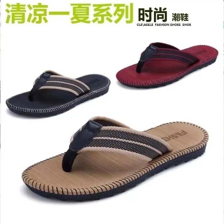 Dép Lê, Dép Ngoài Trời Chống Trượt Mùa Hè Cho Nam, Phong Cách Hàn Quốc, Đế Mềm, Dép Xỏ Ngón Đi Biển, Hợp Xu hướng, Cá Tính, Thích Hợp Cho Năm 2024 1