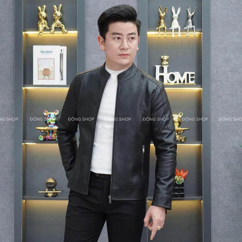   LIVE  Áo Da Nam 9909 Cổ Tàu Lót Lông Nhung Cao Cấp Áo Khoác Nam MENDOR  Hàng Quảng Châu Chất Liệu Da Mềm Dày Dặn Form Dáng Trẻ Trung Size M - 3XL 