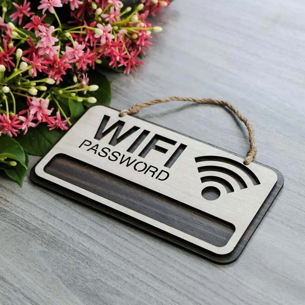 Bảng gỗ trang trí wifi password treo tường, bảng treo, dán tường trang trí decor thiết kế theo yêu cầu