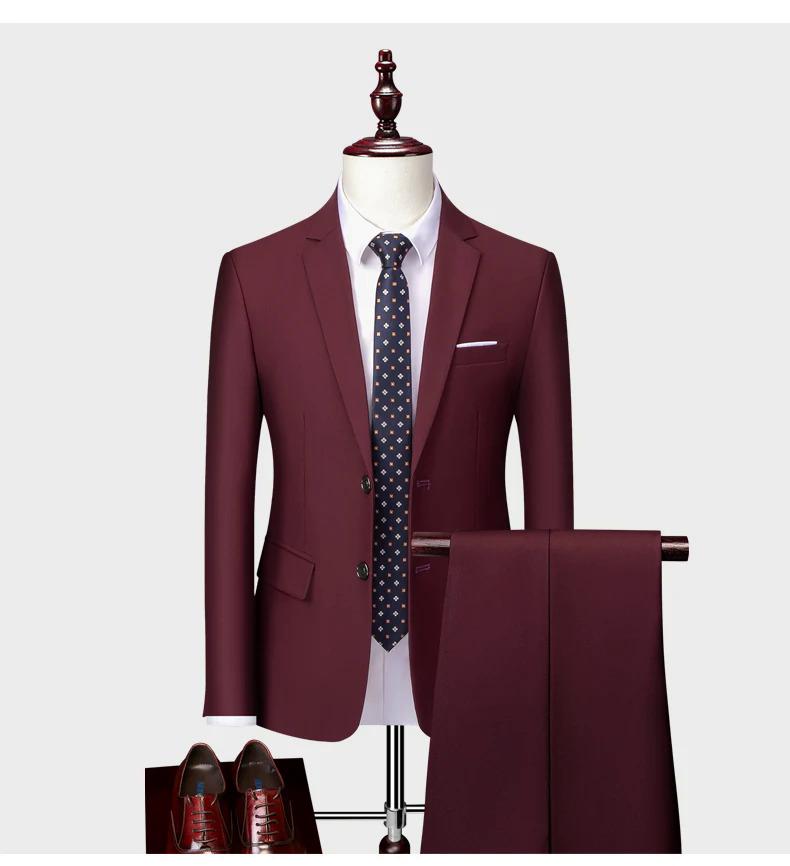 Product Introduction of (Jacket+Pants) Latest Men Suit Set Formal Blazers Slim Fit Business Tuxedo 2 Pcs Suit Groom's Wedding Dress Man Suit S-6XL 14
