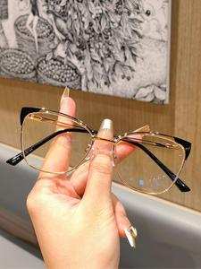 Lentes de moda para mujer con montura tipo ojo de gato, lentes transparentes anti luz azul, lentes de moda para el trabajo, decoración de ropa diaria, para uso diario de estudiantes, lentes para mujeres con rostro redondo