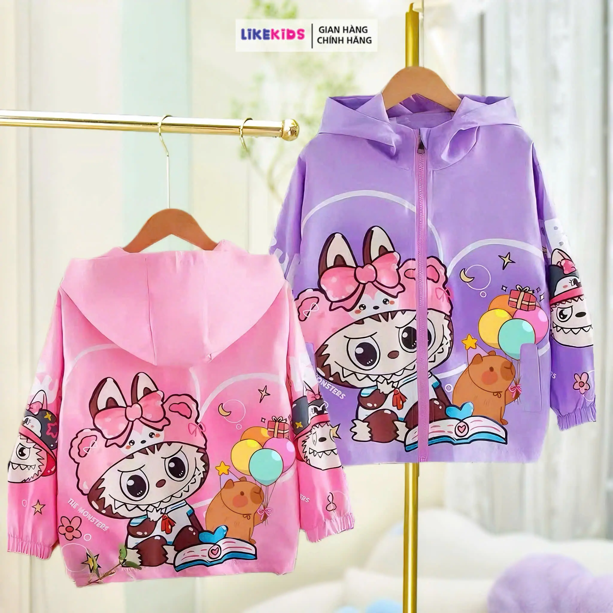 Áo KHOÁC cho bé gái hoạ tiết LABUBU NƠ - LikeKids