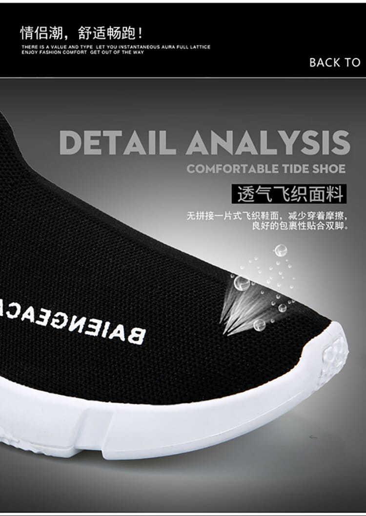 Product Introduction of Giày Tất, Thời Trang Phong Cách Hàn Quốc Hợp Xu hướng Hàng Mới Về, Thích Hợp Cho Học Sinh, Tăng Chiều Cao, Giày Lười Thể Thao, Thoáng Khí, Unisex Sneaker Shoes Đế Bằng 3