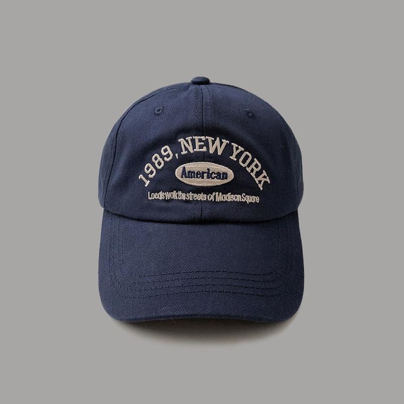 Korean Retro Baseball Cap for Men & Women - Autumn & Winter Versatile Street Style with "1989" Letter Embroidery, Duckbill Hat for Summer, Couple's Design 3