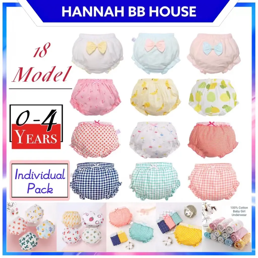 A-G Soft Cotton Baby Girl Underwear / Toddler Baby Girl Training Panties / Seluar Dalam Bayi