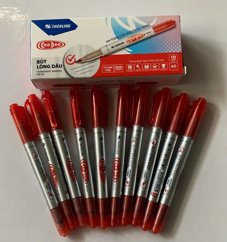 Bút dạ nhỏ (hộp 10 bút) , bút  lông dầu 2 đầu, dùng cho học sinh , sinh viên, văn phòng 3