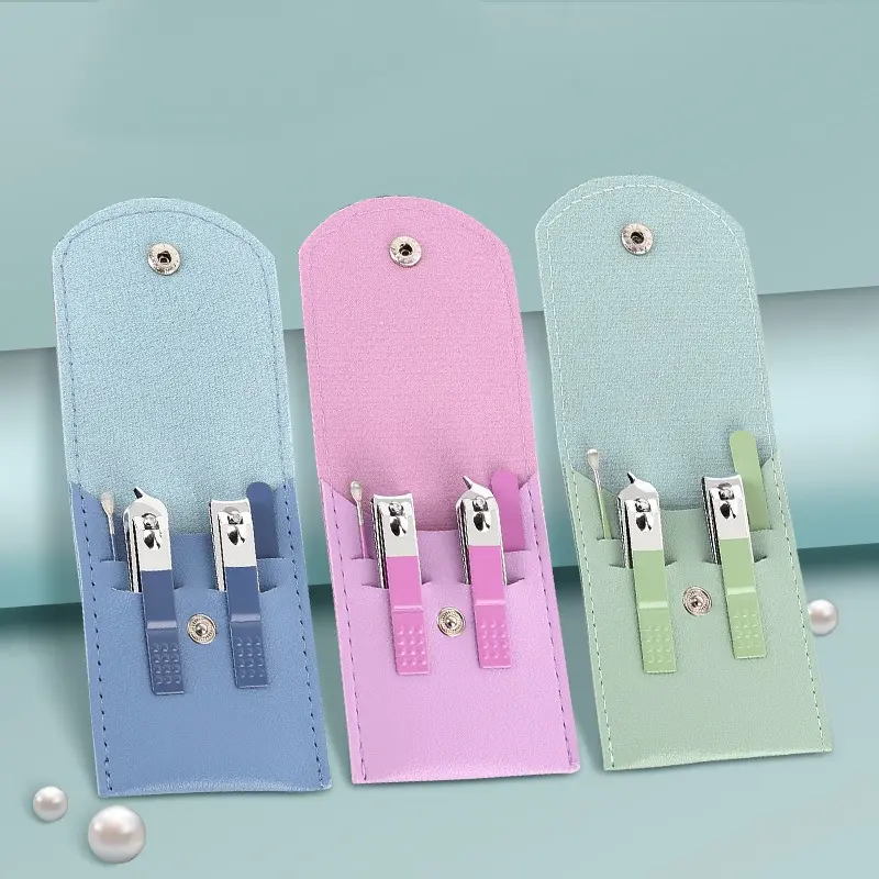COD 1 SET ISI 4 PCS ALAT MANICURE PEDICURE LENGKAP +FREE POUCH / ALAT MANICURE  PROFESSIONAL NAIL ARTIST SET