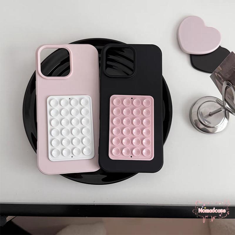 Ốp Lưng Cho IPhone 17 16 13 15 Pro Max XS Max 11 12 14 Pro Max XR 15 14 16 Plus 11 14 12 16 13 15 Pro X Hợp Thời Trang Gương Trang Điểm Đơn Giản Màu Trơn Cao Su Silicone Hút Cho Miếng Lót Cố Định Da Sang Trọng Họa Tiết Cảm Giác Da Bìa Mềm