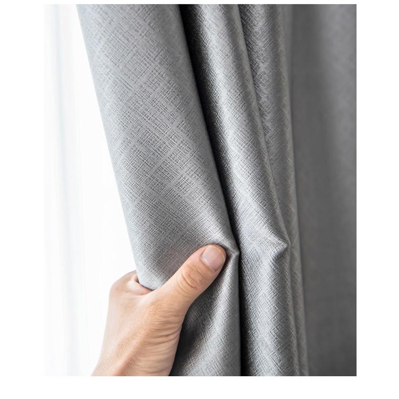 Blackout Solid Color Self-adhesive home decor Curtain Modern Designed Bedroom Window Blue Langsir Free Installation of Small curtains 4