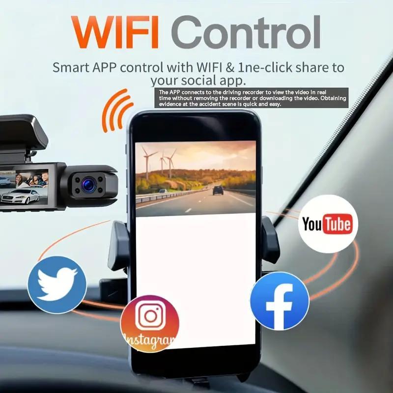 Product Introduction of Car DVR with 32G Memory Card, 1080P Dual Lens Car Dashboard Video Camera, Infrared Night-Vision, Loop Recording, 3.16 Inch IPS Screen Dash Cam for Cars 7