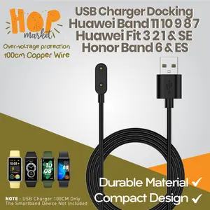 Charger Magnetic for Huawei Band 11 10 9 8 7 6 / Watch Fit 1 2 3 SE / Honor Band 6 ES USB Cable Charging 1M