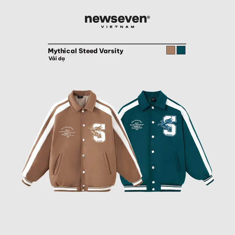 [XẢ KHO] Áo Khoác Varsity NEWSEVEN Mythical Steed Varsity AKVS.399 0