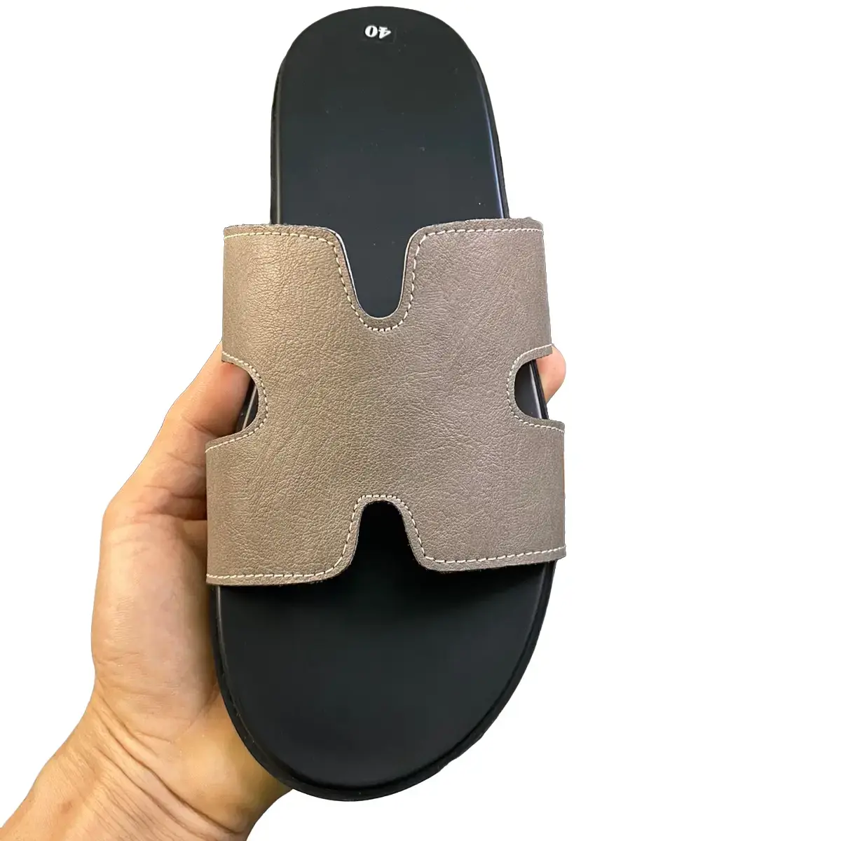 Dép HM nam nữ đế bằng cao su màu ghi(freeship) Slipper DéP dép hammer dep dé p