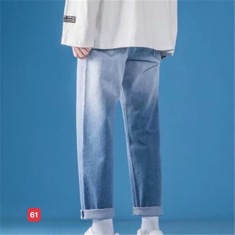 Quần baggy jean nam ống rộng màu xanh nhạt wash phối 2 màu chất bò dãn nhẹ B061 dáng chuẩn Menswear Pants Có Túi  - TCS Trùm Chuyên Sỉ 5