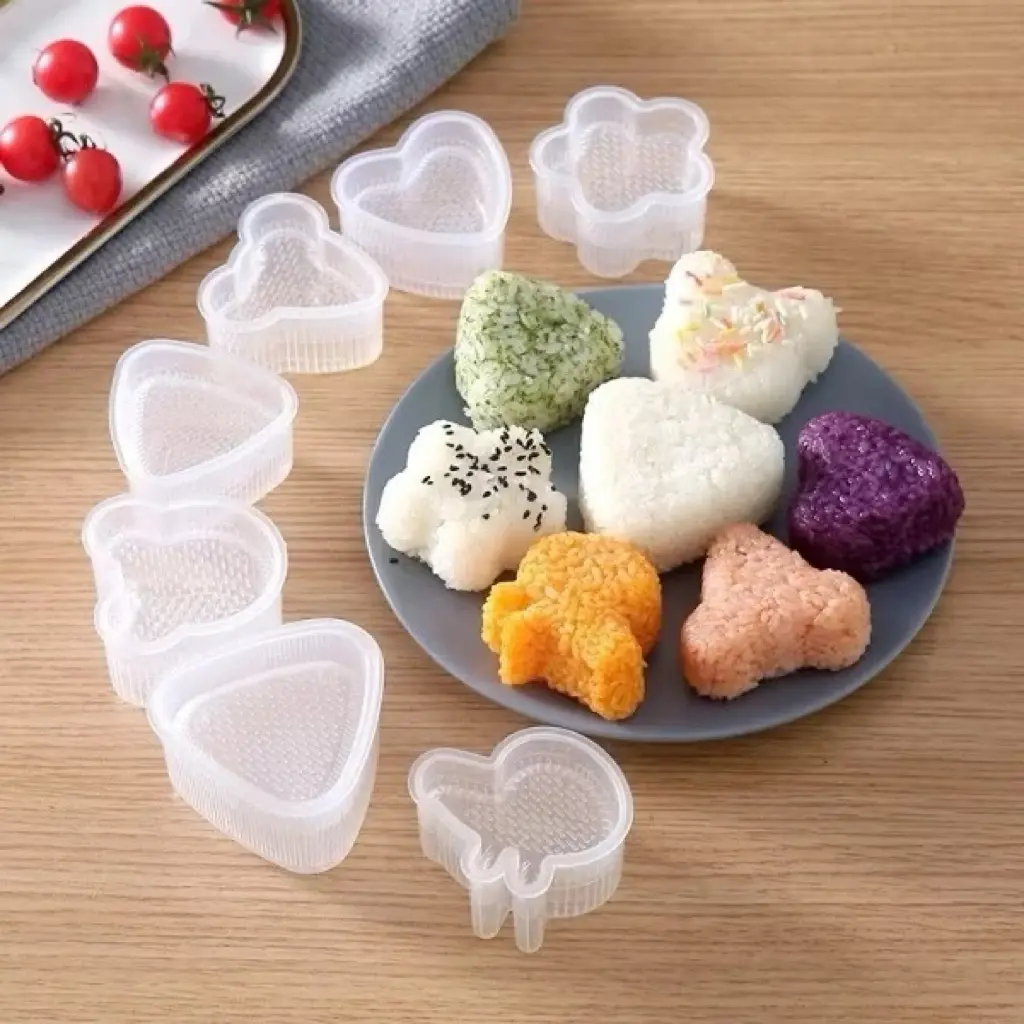 (GL) Isi 5 Motif CETAKAN NASI BENTO SUSHI ONIGIRI ANTI LENGKET DESAIN GAMBAR KARTUN