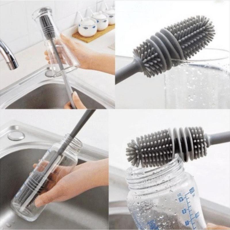 Sikat Silicone Pembersih Botol / Brush Gagang Panjang Bahan Silikon 0