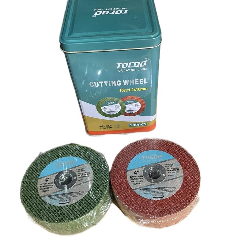  Đá cắt sắt - inox tocdo độ bền x2 kích thước 1 tấc hộp 100 viên hộp sắt  cao cấp  