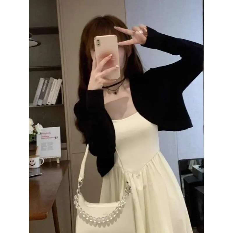 Áo Cardigan Dệt Kim Chống Nắng, Váy Hai Dây Mỏng, Che Nắng, Áo Choàng Nhỏ Mùa Hè, Áo Khoác Lụa Lạnh, Dành Cho Phụ Nữ, Thích Hợp Cho Năm 2025, Bán Chạy Cửa Hàng