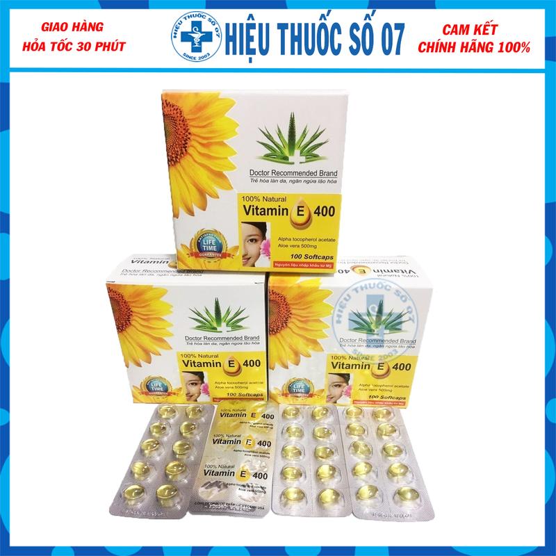 Vitamin E 400 hoa hướng dương hỗ trợ đẹp da,chống oxy hoá, làm chậm lão hoá - Hộp 10 vỉ x 10 viên 4